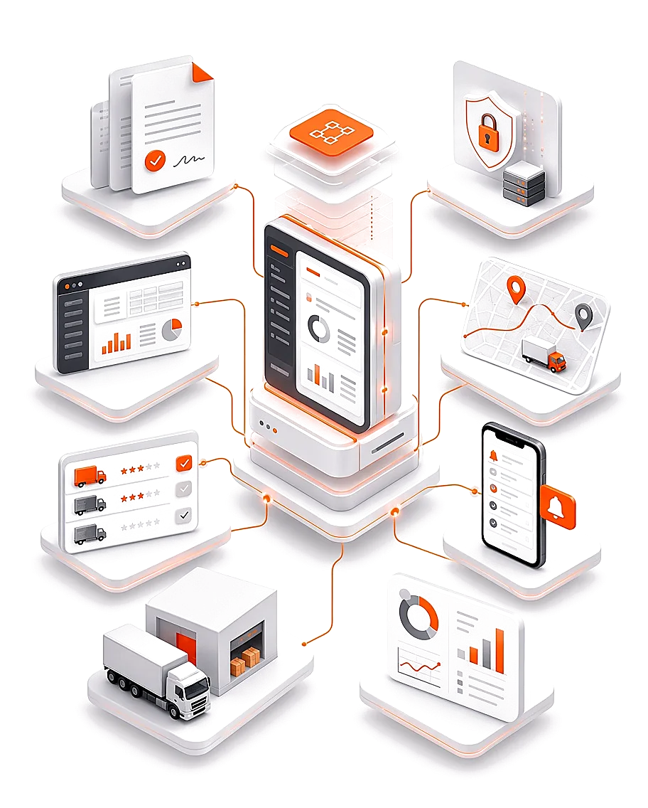 VEZUBR — платформа управления перевозками: документы и ЭПД, безопасность данных, аналитика, маршруты и доставка, рейтинг перевозчиков, уведомления и склад